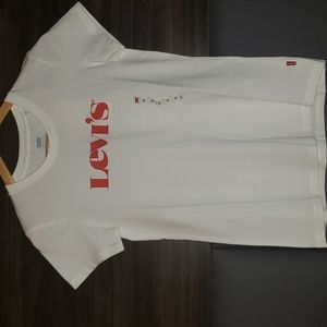 Levi's White T-Shirt with Red Graphic - Xtra Small
